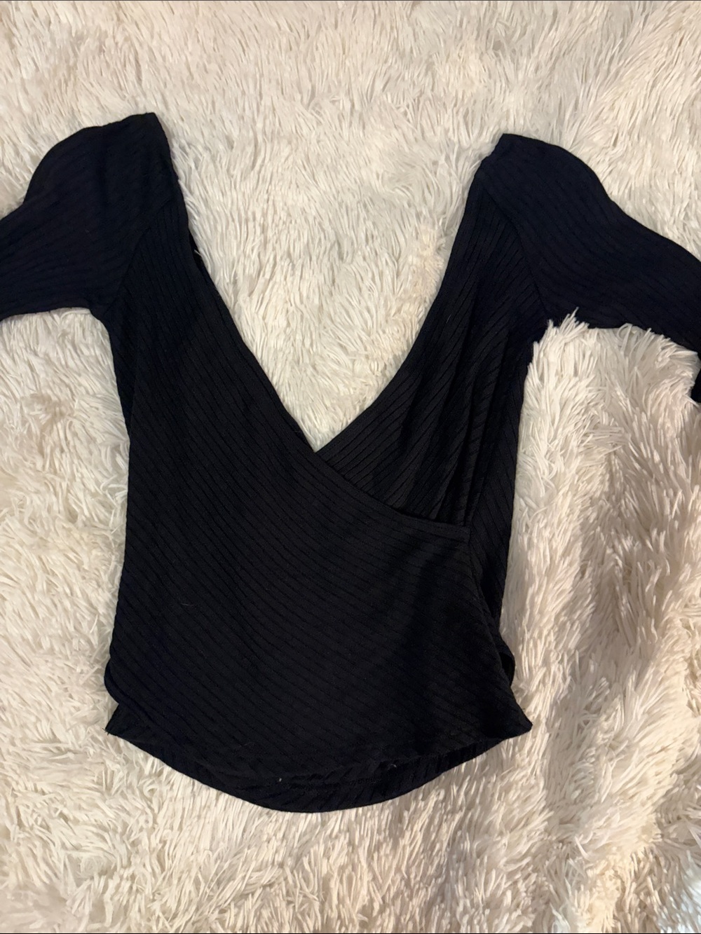 Reformation Black Ribbed Off-Shoulder Top - Picture 6 of 7